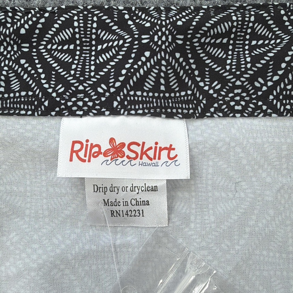 RipSkirt Hawaii Skirt Womens XXL Length 2 Black Pearl Batik Wrap Beach NEW - Picture 4 of 8